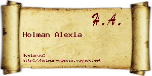 Holman Alexia névjegykártya